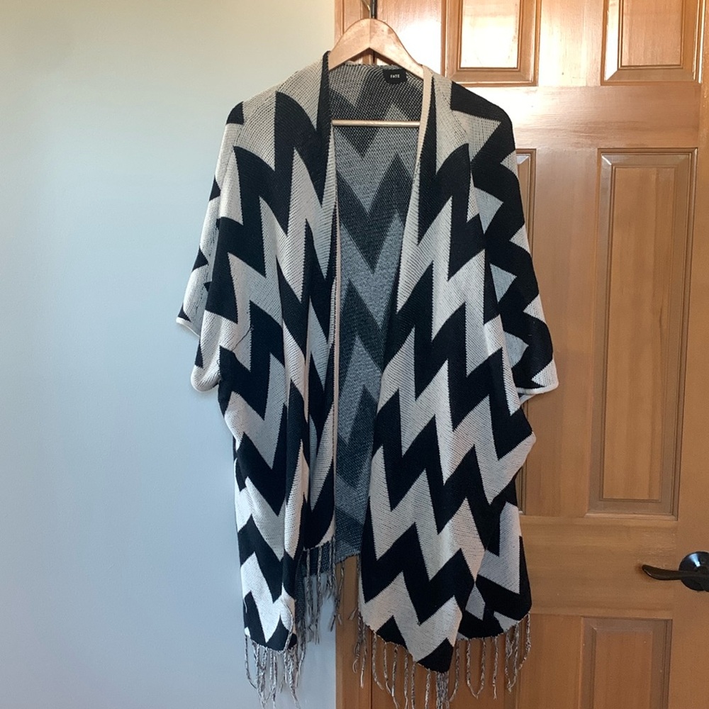 Long poncho sweater